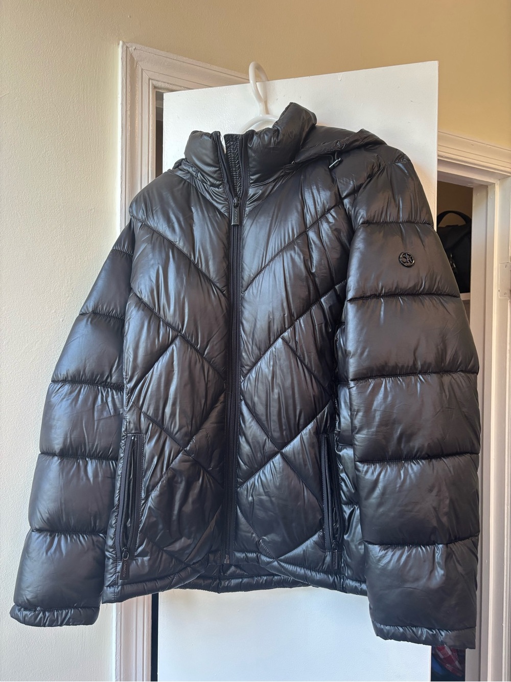 Calvin Klein Black Quilted Puffer Jacket with Hood